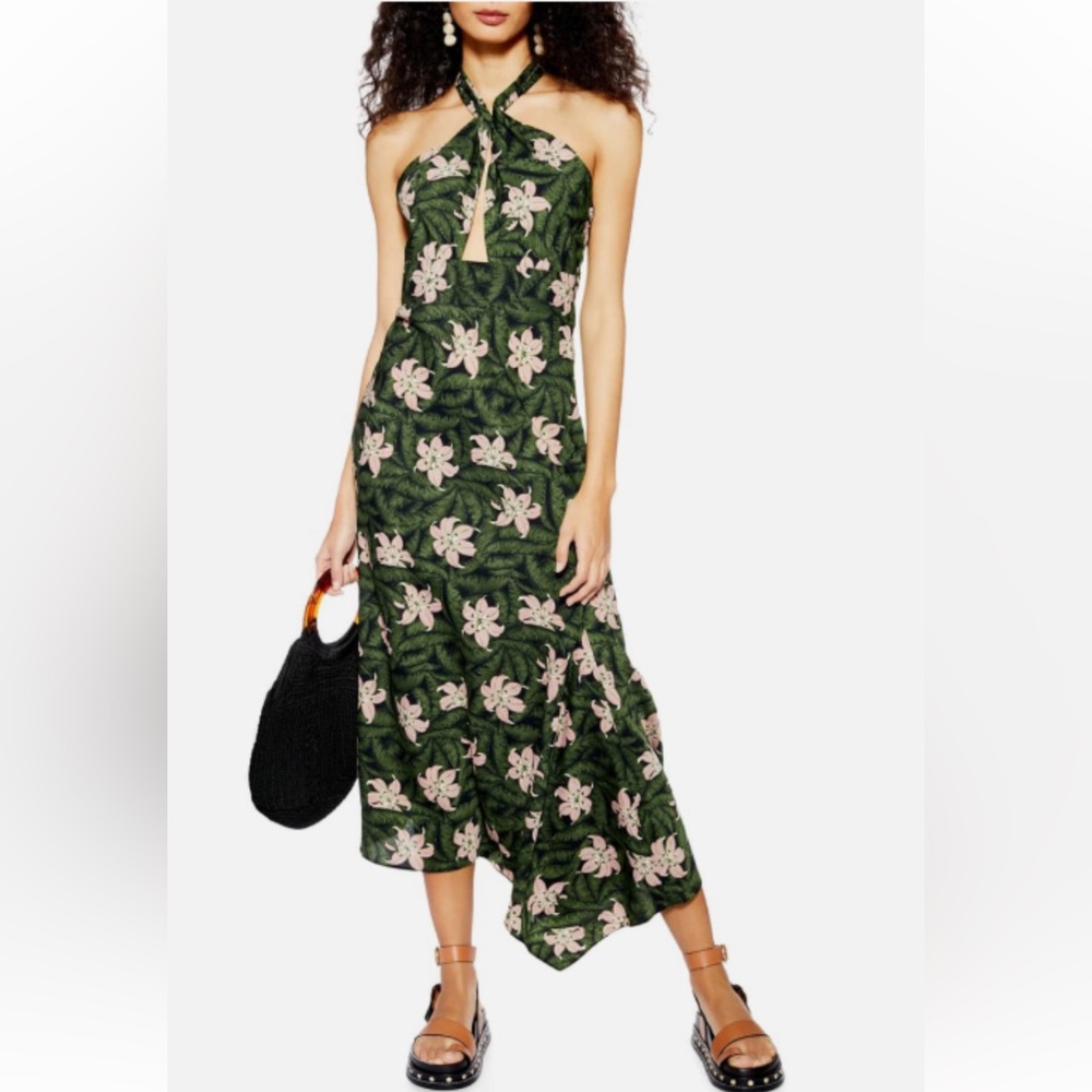 TOPSHOP Hibiscus Halter midi
Dress